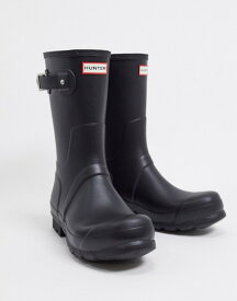 ハンター メンズ ブーツ・レインブーツ シューズ Hunter Original short wellington boots in black Black