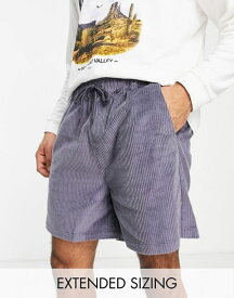エイソス メンズ ハーフパンツ・ショーツ ボトムス ASOS DESIGN wide fit shorts in blue set Folkstone Gray