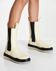 パブリックデザイア レディース ブーツ・レインブーツ シューズ Public Desire Wynter translucent sole boots in cream CREAM