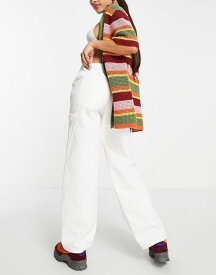 エイソス レディース デニムパンツ ボトムス ASOS DESIGN oversized skater jeans in off-white with cargo styling Off White