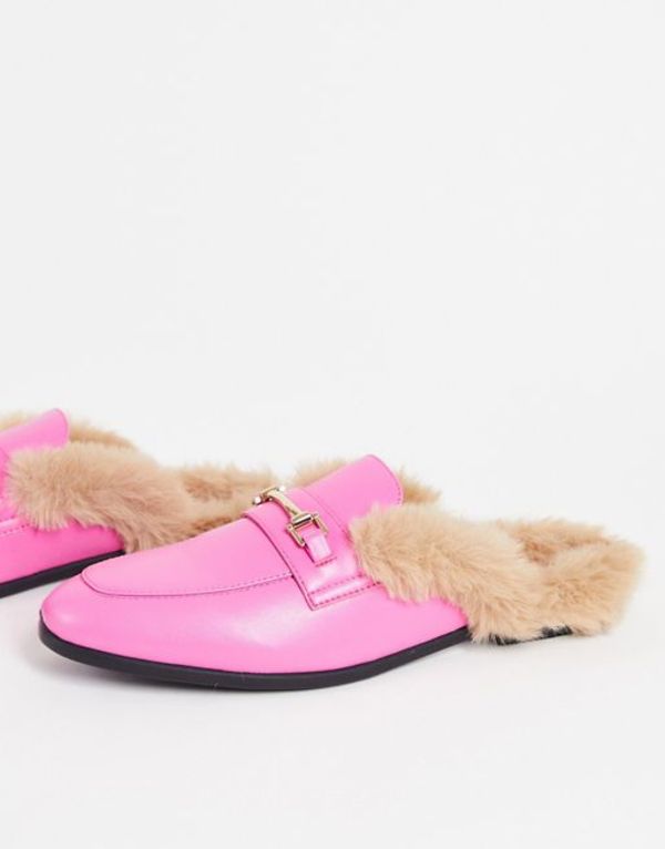 楽天市場】エイソス メンズ スリッポン・ローファー シューズ ASOS DESIGN mule loafer in bright pink faux  leather with natural faux fur PINK : ReVida 楽天市場店