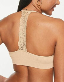 ニュールック レディース ブラジャー アンダーウェア New Look lace back seamless bra in tan tan