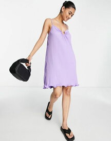 リバーアイランド レディース ワンピース トップス River Island ring detail plisse cami mini dress in lilac PURPLE - LIGHT