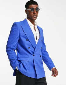 リバーアイランド メンズ ジャケット・ブルゾン アウター River Island unlined suit jacket in bright blue - suit 40 BLUE - BRIGHT