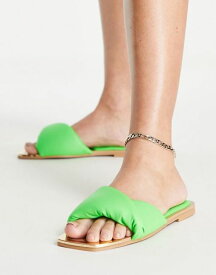リバーアイランド レディース サンダル シューズ River Island padded knot sandal in green GREEN