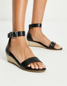 グラマラス レディース サンダル シューズ Glamorous low wedge sandals in black BLACK PU