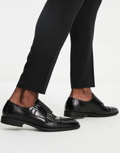 GC\X Y V[Y Xj[J[ N U[ tFCNU[ ASOS DESIGN monk shoes faux leather with emboss panel black ubN