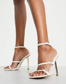 シミ レディース サンダル シューズ Simmi London Jessy heeled sandals with buckles in white white