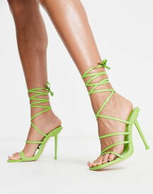 パブリックデザイア レディース ヒール シューズ Public Desire Teauge ankle tie heeled sandals in lime lime