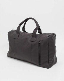 フレンチコネクション メンズ ボストンバッグ バッグ French Connection faux leather classic holdall bag in brown Brown