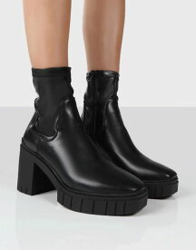 パブリックデザイア レディース ブーツ・レインブーツ シューズ Public Desire Obstacle heeled ankle boots in black Black