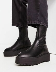 【送料無料】 パブリックデザイア レディース ブーツ・レインブーツ シューズ Public Desire Pabla chunky sole ankle boots in black Black