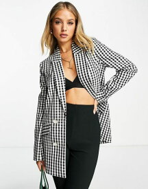 【送料無料】 リバーアイランド レディース ジャケット・ブルゾン ブレザー アウター River Island gingham check blazer in black - part of a set Black