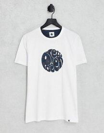 【送料無料】 プレティグリーン メンズ Tシャツ トップス Pretty Green paisley print logo t-shirt in white - WHITE WHITE