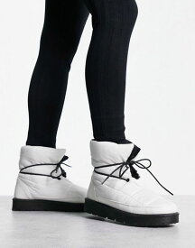 【送料無料】 サウスビーチ レディース ブーツ・レインブーツ シューズ South Beach padded snow boots in white WHITE