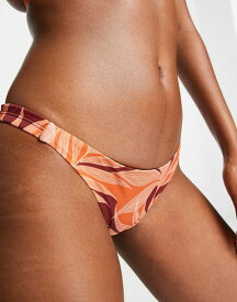 【送料無料】 アクセサライズ レディース ボトムスのみ 水着 Accessorize tanga bikini bottom in tropical print Multi