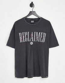 【送料無料】 リクレイム ヴィンテージ メンズ Tシャツ トップス Reclaimed Vintage inspired oversized washed t-shirt with logo Charcoal