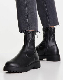 【送料無料】 エイソス レディース ブーツ・レインブーツ シューズ ASOS DESIGN Anton sock boots in black Black