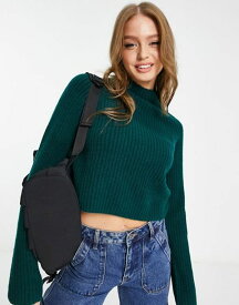 【送料無料】 モンキ レディース ニット・セーター アウター Monki ribbed knit sweater in green Green