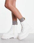 【送料無料】 ドクターマーチン レディース ブーツ・レインブーツ シューズ Dr Martens Jadon vegan lace up boots in white Optical White