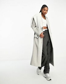 【送料無料】 フォース&レックレス レディース コート アウター 4th & Reckless longline wool look formal coat in gray Gray