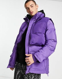 【送料無料】 シックスジュン メンズ ジャケット・ブルゾン ダウンジャケット アウター Sixth June layering puffer jacket in purple PURPLE