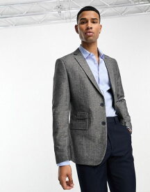 【送料無料】 フレンチコネクション メンズ ジャケット・ブルゾン アウター French Connection suit jacket in gray herringbone Gray