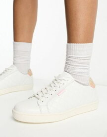 【送料無料】 バーブァー レディース スニーカー シューズ Barbour x ASOS exclusive Bridget leather quilted sneakers in white White