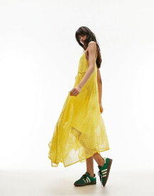 【送料無料】 トップショップ レディース ワンピース トップス Topshop maxi crochet midi dress in yellow YELLOW