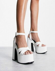 【送料無料】 シェリーズロンドン レディース サンダル シューズ Shellys London Natasha platform sandals in white WHITE