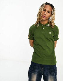 【送料無料】 プレティグリーン メンズ シャツ トップス Pretty Green Hollen sleeve stripe polo shirt in green Green