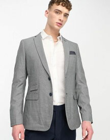 【送料無料】 フレンチコネクション メンズ ジャケット・ブルゾン アウター French Connection suit jacket in black and gray check Gray
