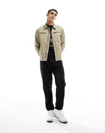 【送料無料】 リバーアイランド メンズ ジャケット・ブルゾン アウター River Island tech shacket in light brown Brown - light