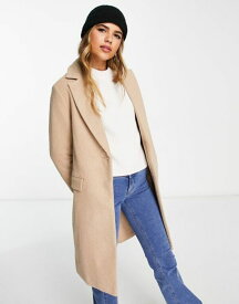 【送料無料】 ニュールック レディース コート アウター New Look formal lined button front coat in camel Brown