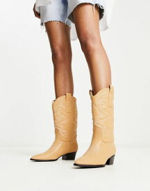 【送料無料】 グラマラス レディース ブーツ・レインブーツ シューズ Glamorous knee western boots in beige BEIGE