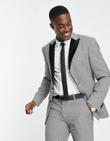 【送料無料】 ニュールック メンズ ジャケット・ブルゾン アウター New Look slim suit jacket in dogtooth pattern Black Pattern