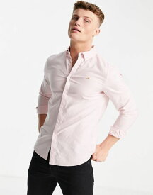 【送料無料】 ファーラー メンズ シャツ トップス Farah Brewer long sleeve shirt in pink PINK