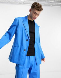 【送料無料】 コルージョン レディース ジャケット・ブルゾン アウター COLLUSION raw edge blazer in blue Blue