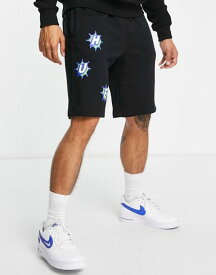 【送料無料】 ハフ メンズ ハーフパンツ・ショーツ ボトムス HUF infinity jewel print jersey shorts in black Black