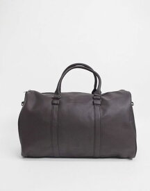 【送料無料】 フレンチコネクション メンズ ボストンバッグ バッグ French Connection faux leather weekend carryall bag in brown Brown