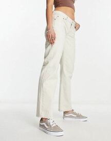 【送料無料】 ウィークデイ レディース デニムパンツ ジーンズ ボトムス Weekday Arrow low rise straight leg jeans in chalk white White