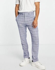 【送料無料】 フレンチコネクション メンズ カジュアルパンツ ボトムス French Connection linen checked suit pants in gray Gray