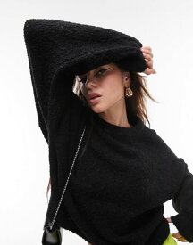 【送料無料】 トップショップ レディース ニット・セーター アウター Topshop knit boxy boucle sweater in black black