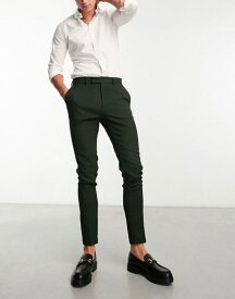 【送料無料】 エイソス メンズ カジュアルパンツ ボトムス ASOS DESIGN skinny dressy pants in mid gray texture Gray