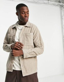 【送料無料】 ジャック アンド ジョーンズ メンズ シャツ トップス Jack & Jones Originals cord overshirt in beige Crockery