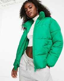 【送料無料】 ニュールック レディース ジャケット・ブルゾン アウター New Look boxy padded zip up coat in bright green Green