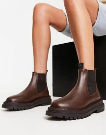 【送料無料】 エイソス レディース ブーツ・レインブーツ シューズ ASOS DESIGN Appreciate leather chelsea boots in brown Brown