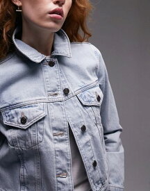 【送料無料】 トップショップ レディース ジャケット・ブルゾン アウター Topshop denim Tilda jacket in bleach Light blue