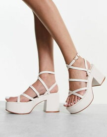 【送料無料】 エイソス レディース サンダル シューズ ASOS DESIGN Hoxton chunky mid platforms sandals in off white WHITE