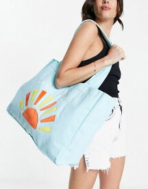 【送料無料】 サウスビーチ レディース トートバッグ バッグ South Beach terrycloth embroidered beach tote bag in bright blue Bright blue